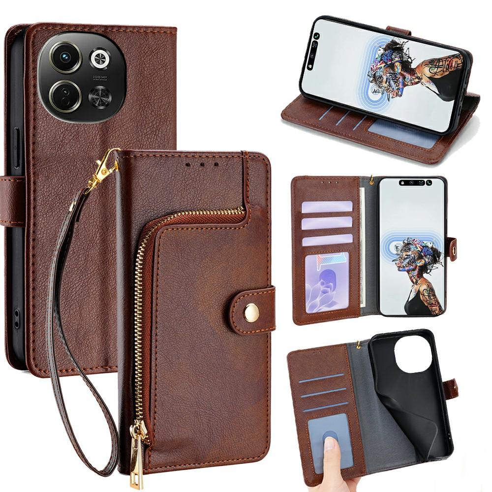 For TECNO Pova 6 Neo 5G/Spark 30 5G Case Zipper Pocket PU Leather Wallet Flip Phone Cover