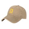 D Letter Logo Washed Canvas Baseball Cap Unisex Adjustable Fit Vintage Style Outdoor Sun Protection Hat for Unisex and Women