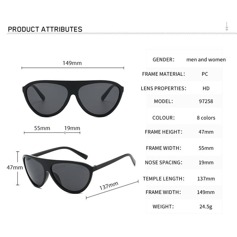Aviator Shield Sunglasses – Trendy Oversized Black Frame UV400 Fashion Eyewear for Women & Men