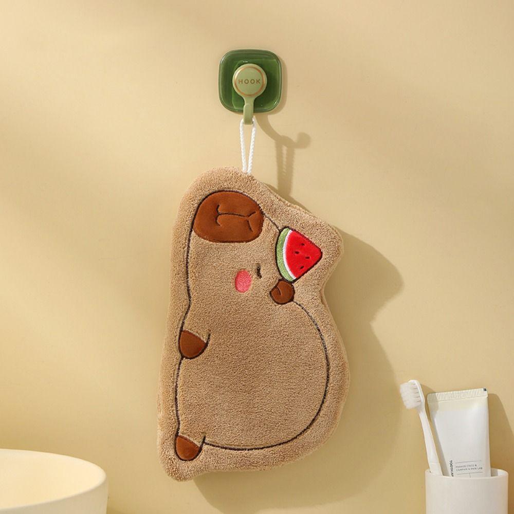 Capybara Patterned Capybara Hanging Hand Towel Cartoon Capybara Handkerchief  Kitchen Hand Towel
