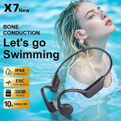 Grenzüberschreitend x7 Knochenschall-Bluetooth-Kopfhörer: Schmerzfreie In-Ear-Kopfhörer für langes Tragen, Open-Ear für Sport, Laufen und Schwimmen.