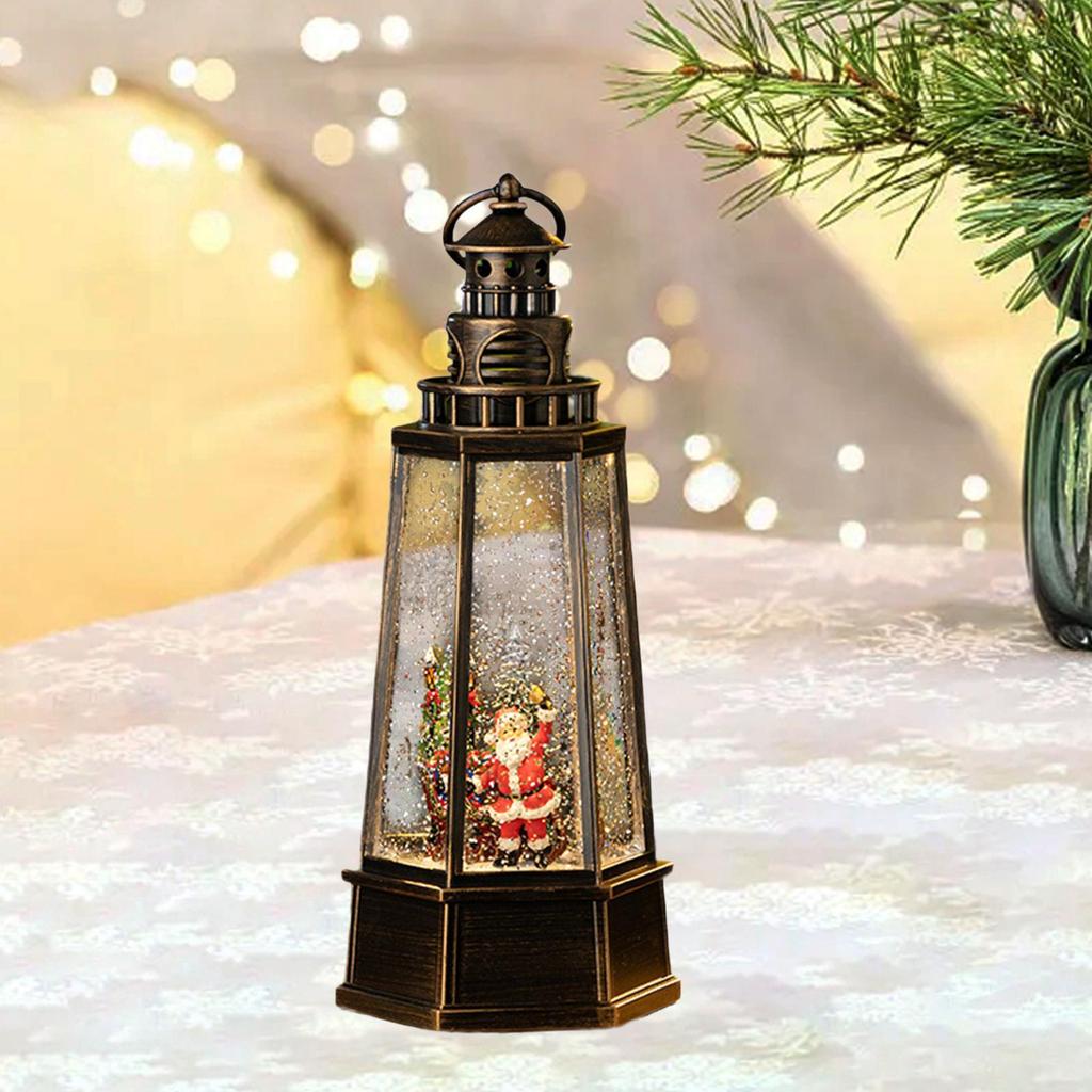 Christmas Snow Globe Lantern Christmas Figurine Music Box Singing Decorative