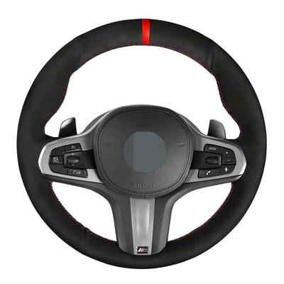 DIY Black Genuine Leather Suede Car Steering Wheel Cover for BMW M Sport G30 G31 G32 G20 G21 X3 G01 X4 G02 X5 G05 G14 G15