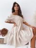 Off Shoulder Solid Color Dress Waist Hugging Elegant Strap Dress for Women Sleeveless Loose Dresses Causal Backless Dress