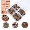 Open-and-Close Fabric Connectors, Four-Part ABS Plastic Garment Fasteners Clasps with Integrated Prongs for Alterations and Repairs
