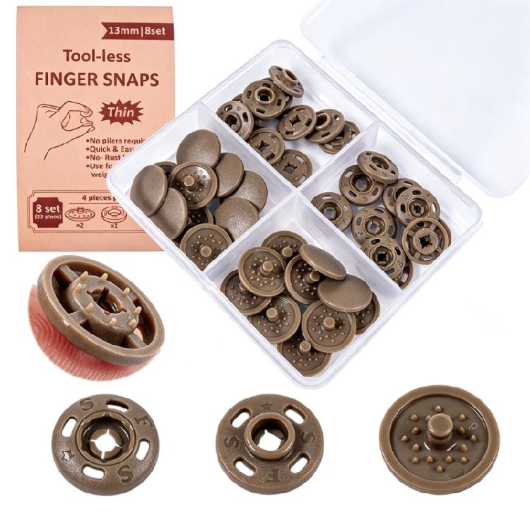 Open-and-Close Fabric Connectors, Four-Part ABS Plastic Garment Fasteners Clasps with Integrated Prongs for Alterations and Repairs