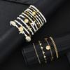 14Pcs/Set Bohemian Rice Beads Starfish Shell Anklet Sets for Women Retro Gold Color Multilayer Foot Chain Vacation Jewelry Gifts