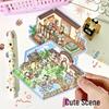 Creative 2.5D Scenery Stickers: Handmade 3D Layered Miniature Scenes for Bullet Journal Decor