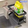 Kitchen Sink Drain Rack Storage Box Stainless Steel Self-draining Sink Detergent Sponge Rack Rag Towel Rack Filter Basket Shelf