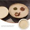 Kichvoe Bamboo Basket Tray Wicker Round Food Bread Basket Fruit Basket Flat Shallow Vegetables Snacks Serving Basket Farmhouse Wall Hanging Decor-