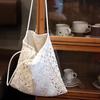 Hollow Out Embroidery Lace Shoulder Bag Flower Design Large Capacity Sequin Tote Bag Lightweight Women's Shopper Handbag CLE