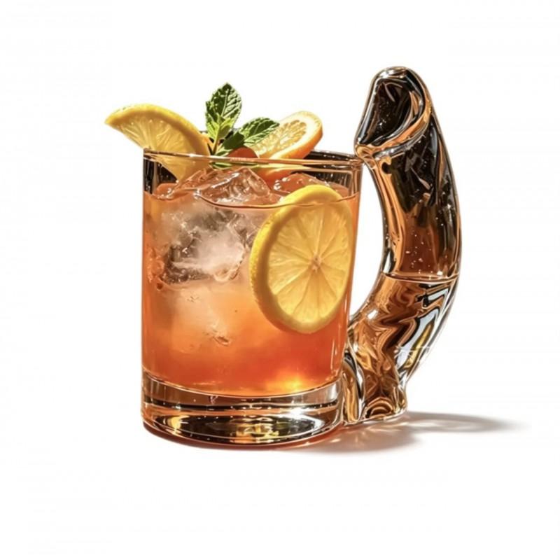 Creative S-Shaped Handle Borosilicate Glass Cup 350ml Unique Cocktail Tumbler Party Bar Home Use