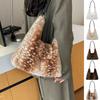 Deer Spot Fluffy Shoulder Bag Leopard Print Women Handbag Elegant Plush Tote Bag  Dating
