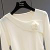 Women's Elegant Solid Long Sleeve Knit Top