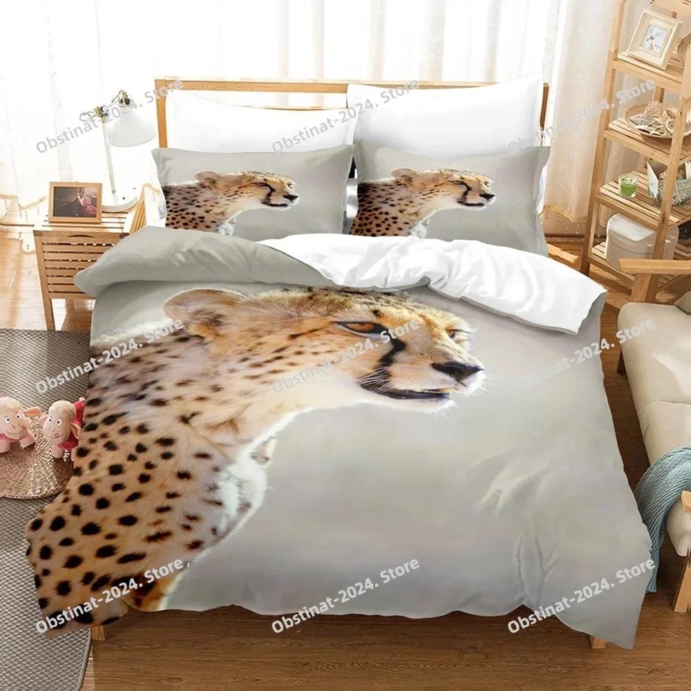 3D Black Panther Duvet Cover Set Black Leopard Bedding Set Safari Cheetah Animal Theme Pillowcase Quilt Full Queen Size Cover