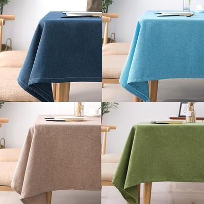Solid Color Tablecloth Cotton And Linen Rectangular Dining Table Fabric Coffee Table Table Mat Dust Cover Towel Stall Cloth