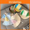 Kids Fisherman Hat With Button Flap And Color Block Design For Sun Protection