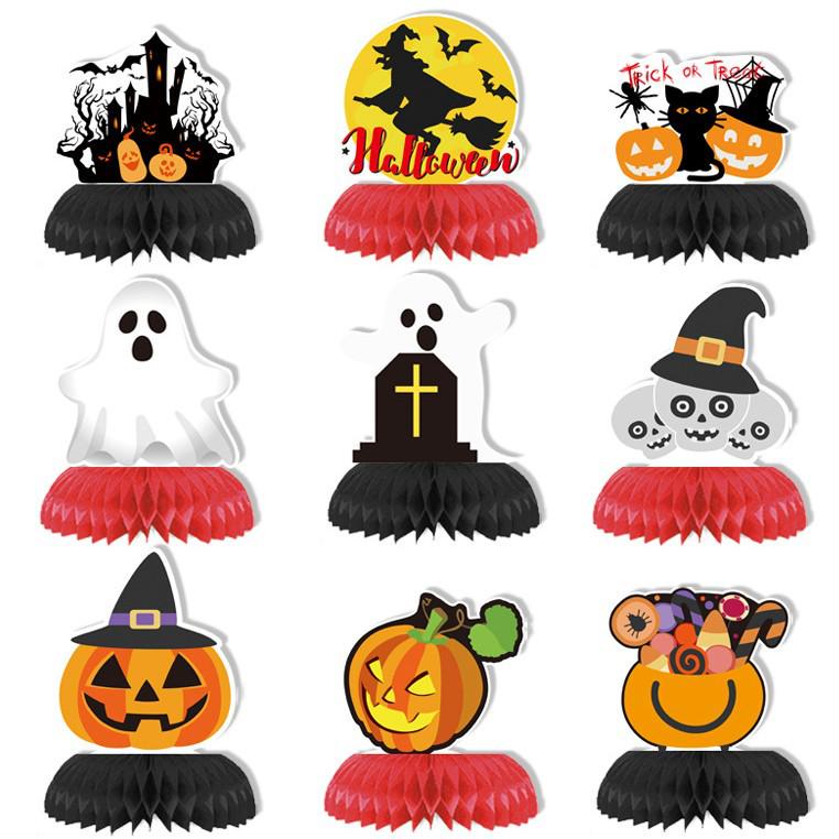 New Halloween Ghost Festival Horror Party Honeycomb Ornaments and Tabletop Decorations