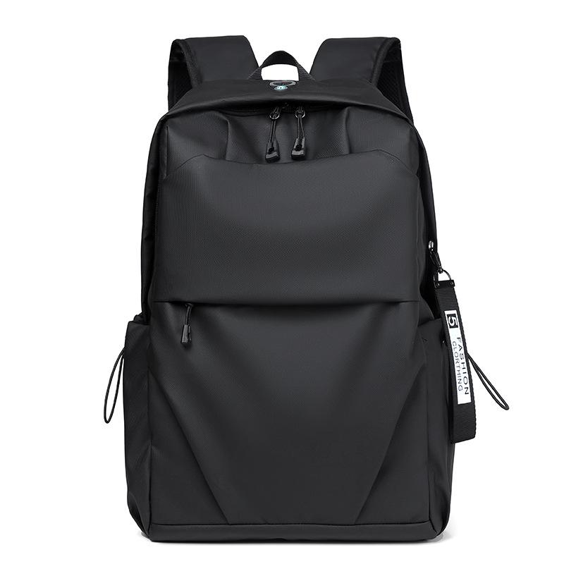 Trendy backpack, men s multi-functional large-capacity student backpack, simple and fashionable computer bag, versatile backpack. чёрный