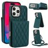 Crossbody Lanyard Wallet with Card Holder Kickstand Phone Case for iPhone 16 15 Pro Max Plus Shockproof Protective Cover