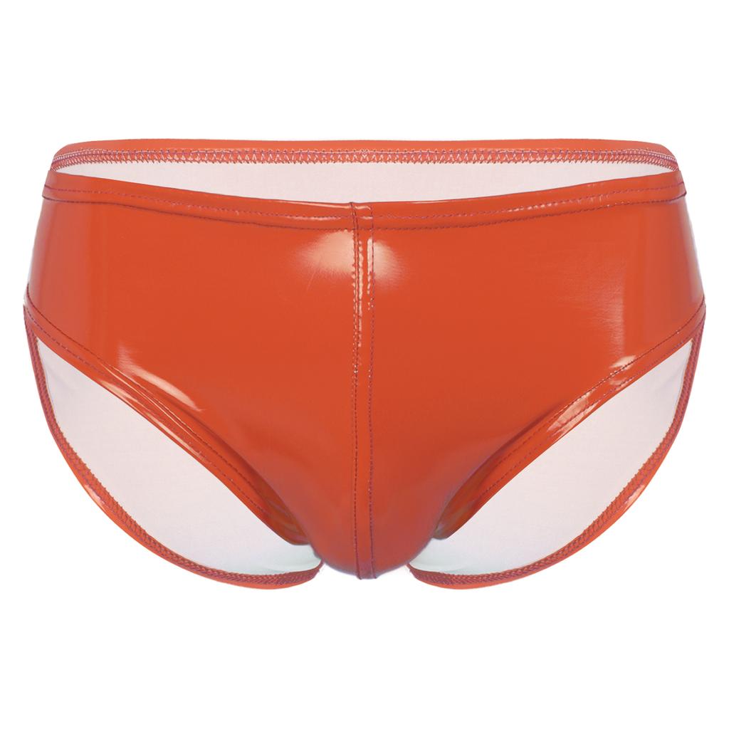 Mens Patent Leather Wet Look Briefs Elastic Waistband Underpants Underwear Club Pole Dancing Wear