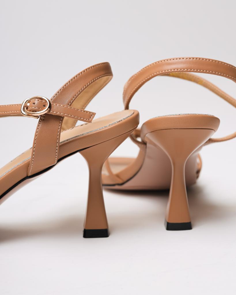 Melanda 5092343 36 Beige Leather Stiletto Sandals