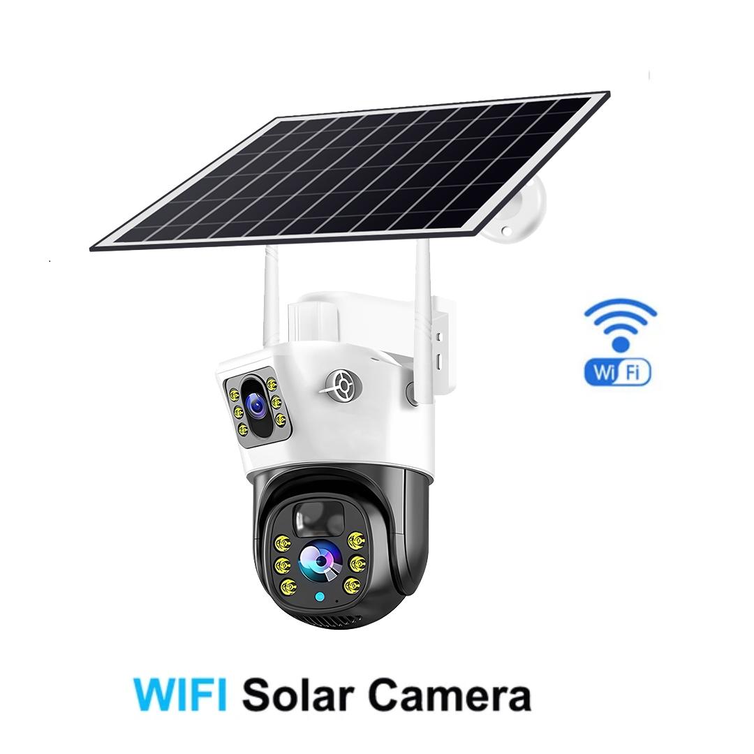 

4G/WIFI Solar Camera Dual-lens Dual-screen Closed-circuit Monitor HD Intelligent Human Body Detection CCTV Surveillance Camera 【5】Wifi Camera чорний/білий