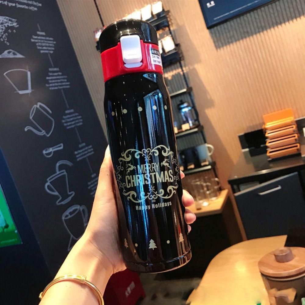 Leakproof Stainless Steel Thermos Cup Portable Christmas Water Bottle Office