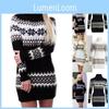 Cozy Long Sleeve Christmas Woman Turtleneck Sweater Dress For Winter Warmth