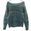 60s 70s Long Sleeve Mohair Knit Green Sweater Men's Used