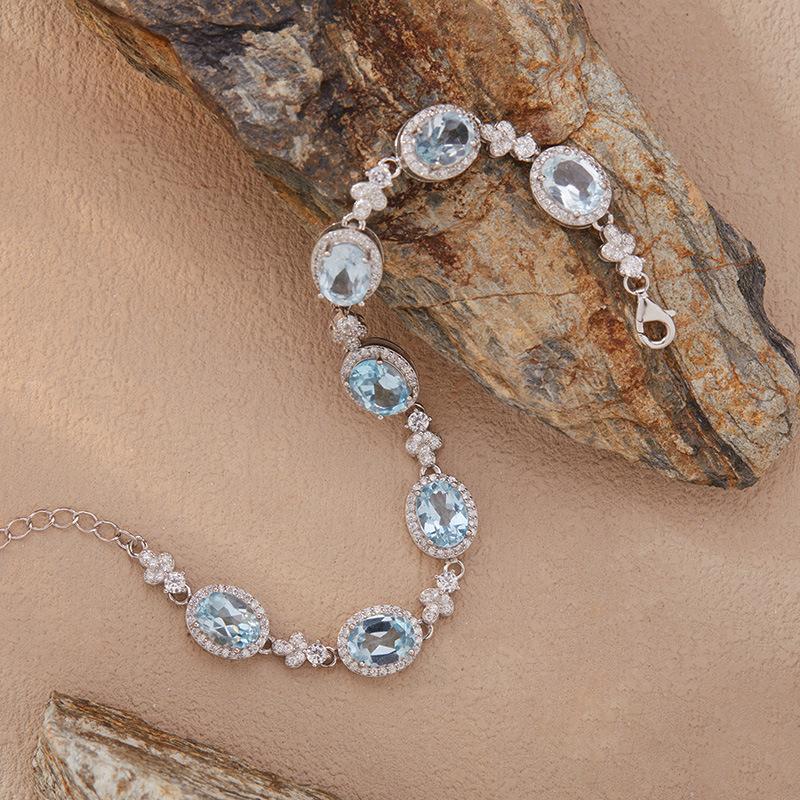 Argento Sterling 925 Colore Gioielli Tesoro Citrino Naturale Ametista Topazio Bracciale Donna