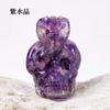 Natural Crystal Chips Resin Snake Wrapped Skull Ornament Halloween Bar Craft Decor