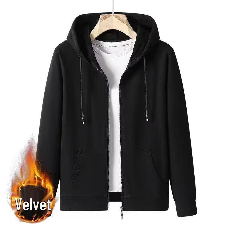 Men's Casual Sports Hoodie and Sweatpants Set - Spring/Autumn Outdoor Zipper Cardigan