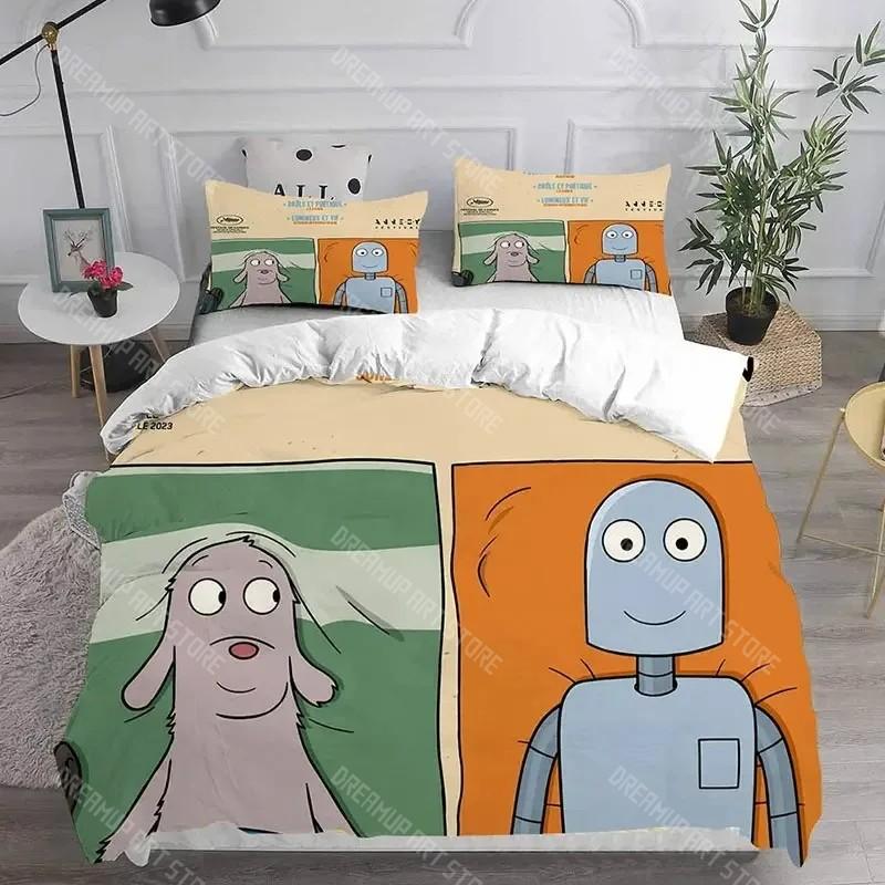 Cartoon Robot Dreams Bettwäschesets Steppdecke Tagesdecke Bettbezug Kissenbezugsets Kinder Erwachsenengröße Heimtextilien