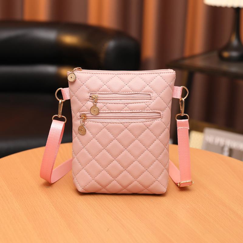 Simple diamond square bag autumn and winter new fashion women's messenger mobile phone change bag bucket bag women