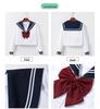 Navy Sailor Collar JK School Uniform - White, Two-Line Suit & Pleated Skirt