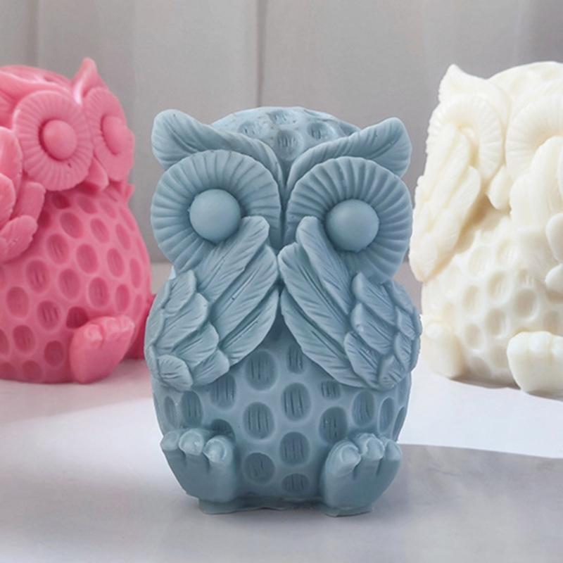 Owl Candle Silicone Mold Handmade Soap Moulds for Candle Making DIY Resin Crafts Rose Scented Candle Resin Mold