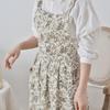 Floral Printed Household Work Apron Cotton Waiter Extended Aprons Kitchen Cooking Apron  Garden