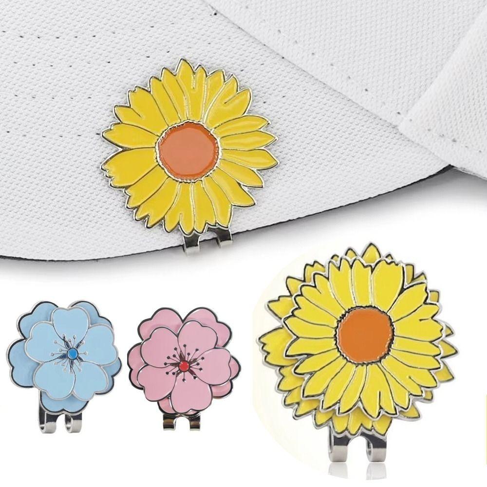 Flower Shaped Golf Cap Clip Magnetic Golf Hat Marker Outdoor Sports Golf Ball Mark  Jewelry Gift