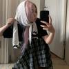 Sweet Floral Hair Scarf Y2K Pullover Cap Korean Lop Ear Rabbit Hat  Clothing Accessories