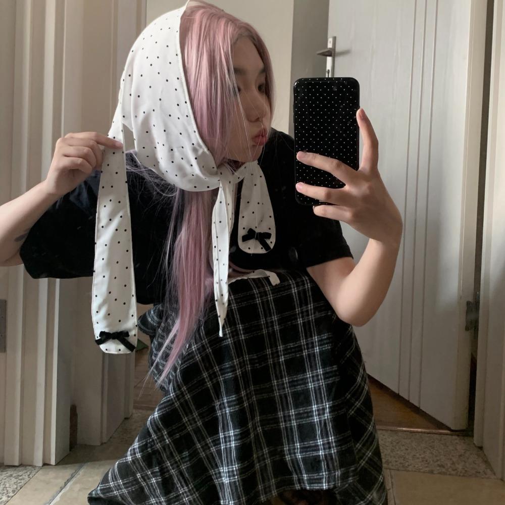 Sweet Floral Hair Scarf Y2K Pullover Cap Korean Lop Ear Rabbit Hat  Clothing Accessories