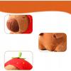 Pluszacz Erdbeerhut Capybara Plüschtier 23 cm Niedliches Plüschtier Weiches Kissen Geschenk für Kinder