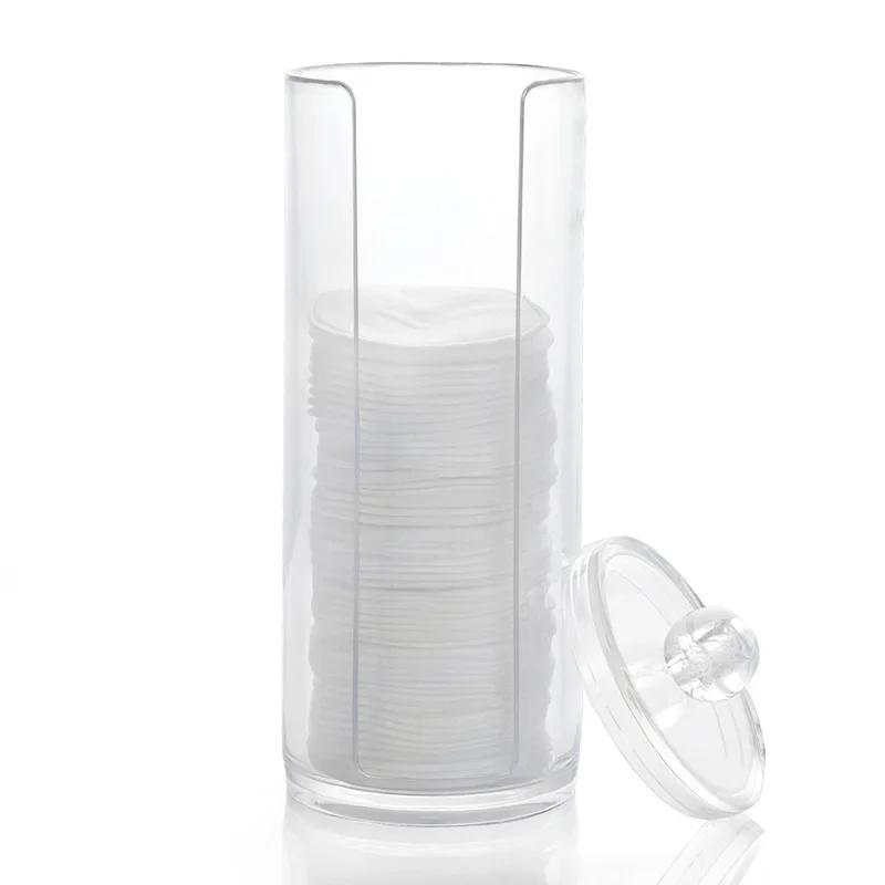 Acrylic Makeup Organizer Cotton Swabs Container Cosmetic Makeup Cotton Pad Organizer Jewelry Storage Box(Empty Box)