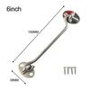 1Set Cabin Hook With 4 Screws Stainless Steel Windproof Window Hook Silver Household Hardware Accessories Easy Locks Gate