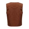 Kids Boys Western Cowboy Vest Suede Leather Pointed Hem Jacket for Halloween Carnival Party