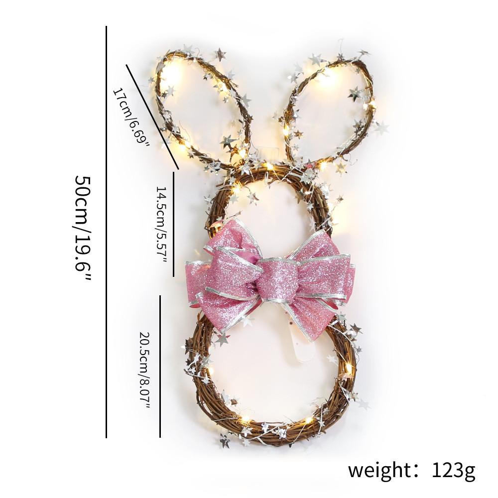 Delightful Easter Bunny Wreath Led Illuminated Decor For Creating A Joyful Atmosphere StyleG