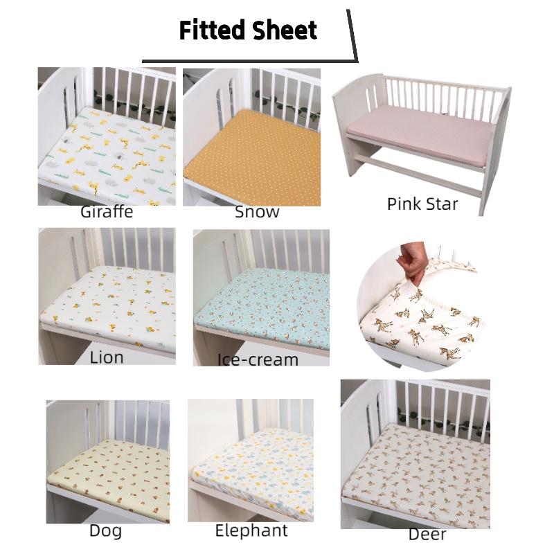 Multi-piece Baby Crib Bedding Set, Four-season Use, Pure Cotton Fabric, Available In Multiple Cute Designs
