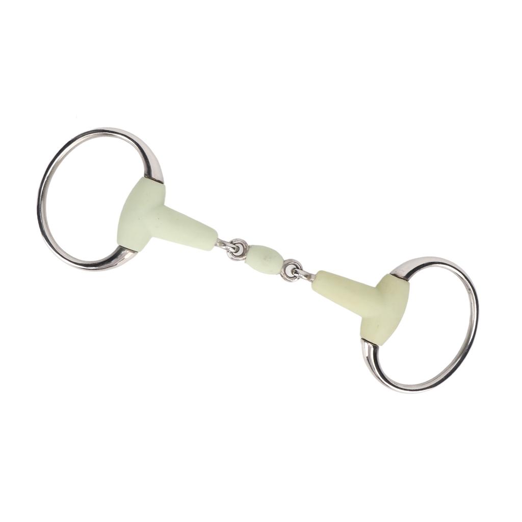 Stainless Steel Horse Bit Apple Flavor Rubber Wrapped Horse Mouth Snaffle Bit for Hours Training Racing