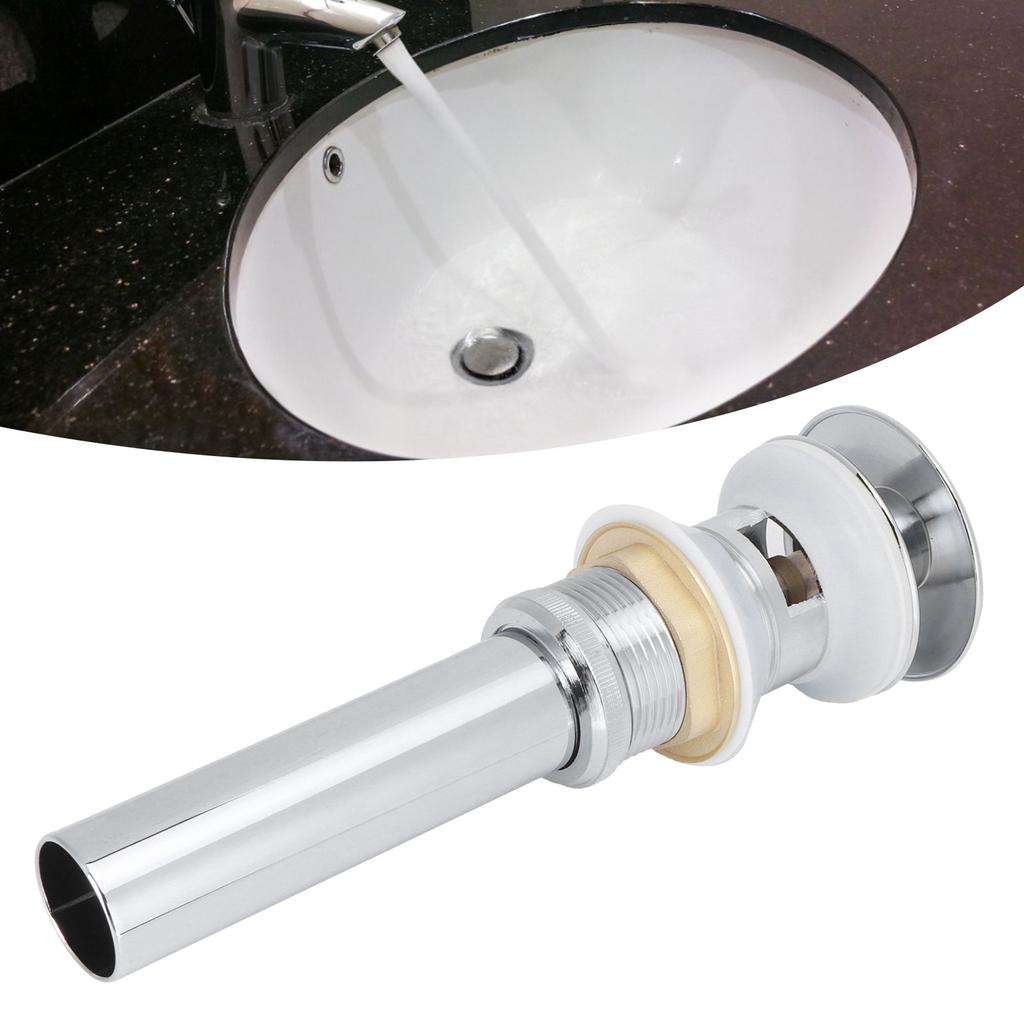 Bathroom Sink Drain Electroplating Popup Wash Basin Drainer Stopper NonOverflow(Popup with Hole )