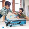 Elektrický 1:32 Alloy Doubledecker Bus Model Hračka s lehkou hudbou pro děti Dárek pro děti (Modrý)